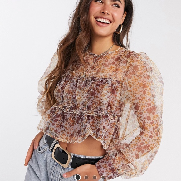 Puff sleeve organza blouse - Picture 1 of 4